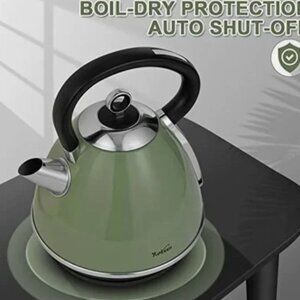 YUNLEEN 1500W 1.7L Electric Kettle with Food Grade Stainless Steel Inner Lid